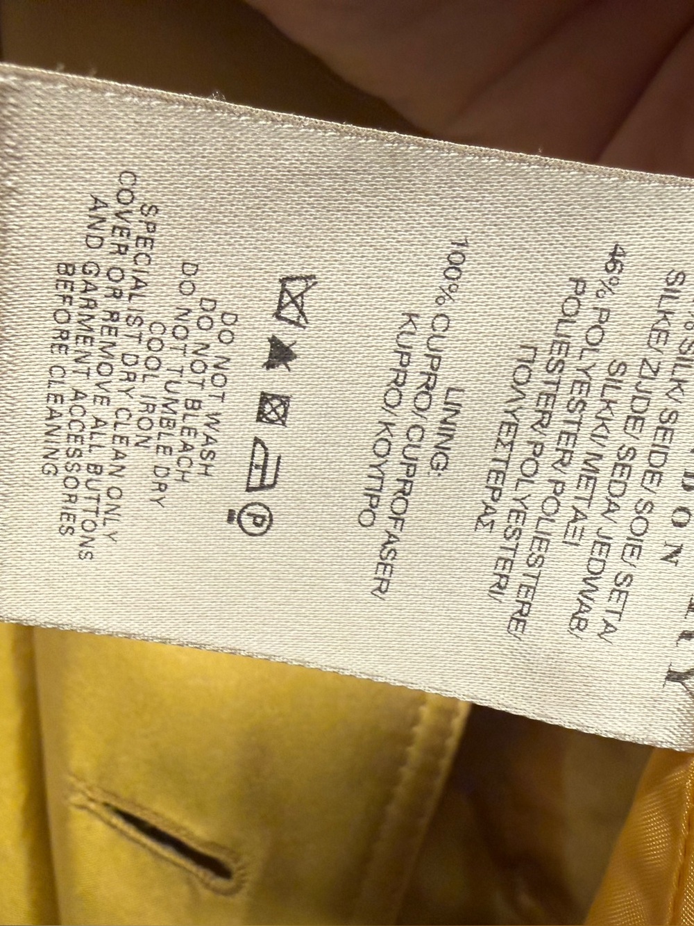 Burberry London  Women’s Silk Yellow Gold Trench - Classic Double-Breasted Style - Picture 5 of 6
